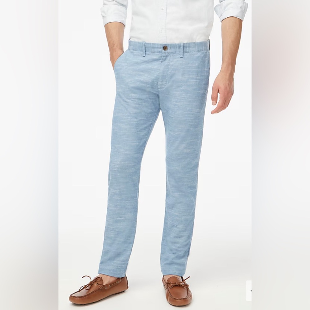 30x32 NWT J.Crew Chambray Slim-Fit Flex Chino Pant 
Style # BZ108
Stretch Blue